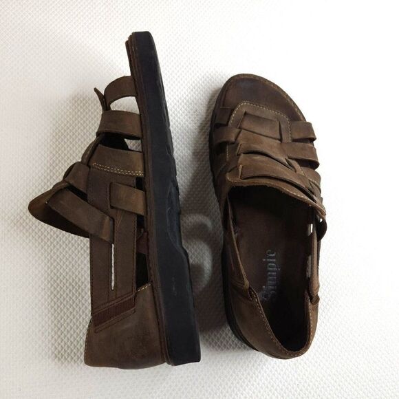 Vintage 90s Grunge Mens 12 Sandals Brown Fishman Simple Brand Lug Soles main image 8